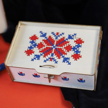 原創木板刺繡精品盒子DIY套裝