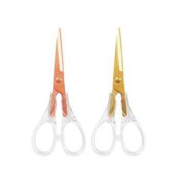 簡單生活 透明壓克力不鏽鋼剪刀-玫瑰金/金色