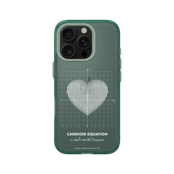 iPhone 16 Pro Clear 憂墨綠 - Valentine's Day Collection - 愛的方程式：心跳（白）