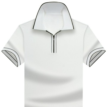 【新款熱賣】夏季中青年男士羅紋領半拉鏈翻領冰涼感短袖衣休閑POLO衫夏