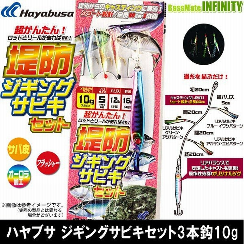 ハヤブサ 堤防ジギング サビキセット Ha281 3本鈎 10g メール便配送可 まとめ送料割 通販 Lineポイント最大0 5 Get Lineショッピング