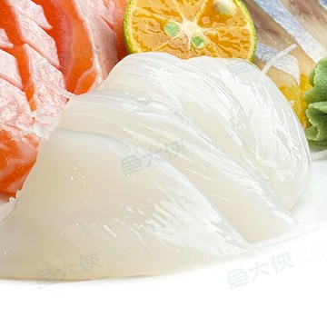 業務包-紋甲花枝生魚片/墨魚片刺身(30~40片/800g/盤)#大盤-1A3A【魚大俠】SD032