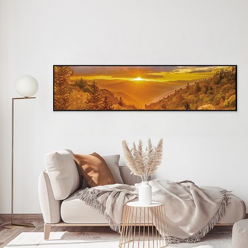 黃金日出(長版) - 美國日出風景掛畫/居家佈置/日出掛畫/入厝禮