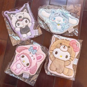 臺灣/現✨ 浴巾 毛巾 洗澡巾 擦手巾毛絨美樂蒂庫洛米玉桂狗凱蒂貓小擦手巾卡通吸水毛巾可愛不掉毛