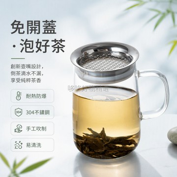 台灣出貨✨ 耐熱玻璃泡茶壺 茶水分離過濾杯 便攜旅行茶壺 防爆安全設計 來福茶漏組 辦公室家用茶具 懶人沖泡神器