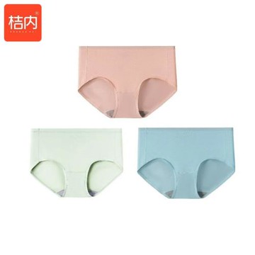 桔內木木80S莫代爾舒適內褲桑蠶絲透氣襠部女士中腰三角褲3條6527