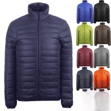 2023高爾夫服裝秋冬輕薄款長袖羽絨服男士加大碼輕男立領修身外套