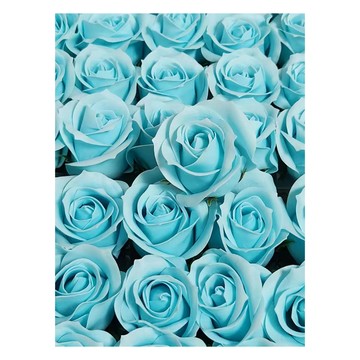 LED 珍珠冷美人玫瑰香皂花束 PVC盒裝 藍色 - 香氛永生花禮