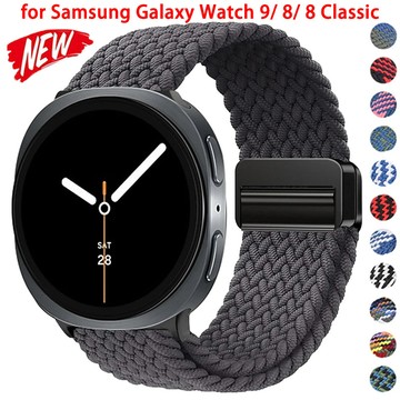 SAMSUNG 適用於三星 Galaxy Watch 9 8 40 毫米 44 毫米 8 經典 46 毫米編織帶手鍊腕帶