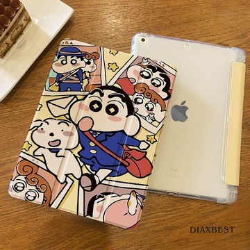 蠟筆小新iPad保護套9/10/11代筆槽9.7寸防摔Pro新款10.9三折Air8