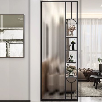 台灣公司貨 可開票 客廳正對門藝術長虹玻璃屏風隔斷遮擋簡約輕奢不銹鋼裝飾入戶玄關 快速發貨