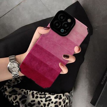 玫紅色漸變適用蘋果17promax手機殼彩繪新款iphone16pro網紅小眾爆款15PM高級感女14全包鏡頭13硅膠防摔軟套