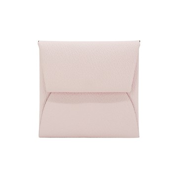 Hermes 展示品 Bastia Chevre 山羊皮方型暗釦零錢包(櫻花粉)