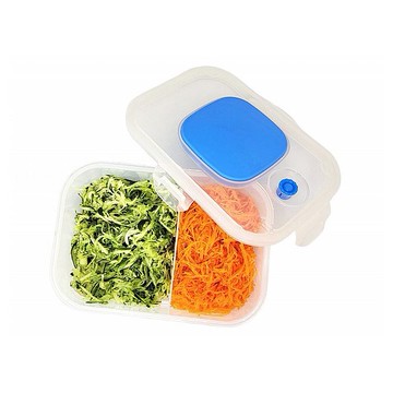 摩肯~按壓式真空耐熱二分隔保鮮盒／密封飯盒(1200ml)