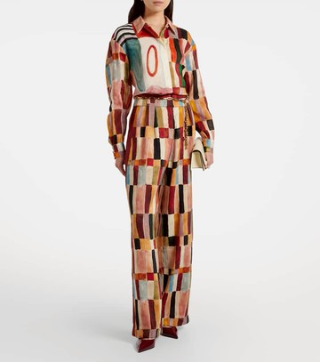 Alémais x LRNCE Marjorelle printed linen and silk palazzo pants