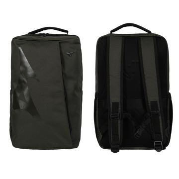 mizuno 22l運動後背包-後背包 台灣製 22l 軍綠鐵灰