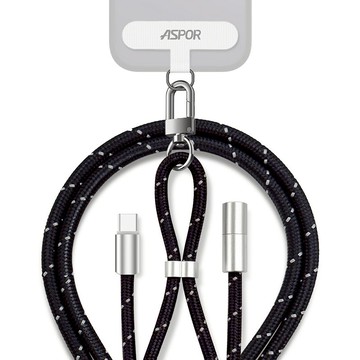 手機充電背繩 巧克黑鑽 1.8M