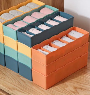 收納盒 襪子收納盒內褲收納盒塑料化妝盒桌面收納盒分格整理抽屜收納盒【林之舍】