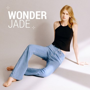 BRAPPERS 女款 玉石丹寧系列-wonder jade中腰彈性喇叭褲-淺藍