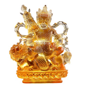 琉璃風水擺件工藝品密宗財寶天王財神爺佛像案臺裝飾品擺設品