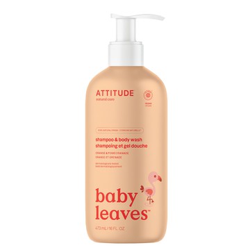 ATTITUDE 艾特優 嬰幼兒2合1洗髮沐浴露 甜橙石榴 473mL  1瓶