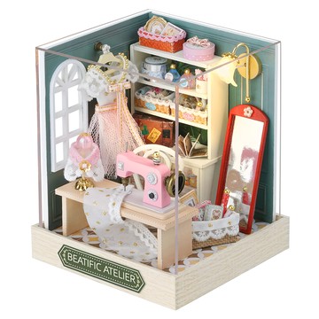 CUTE ROOM 智趣屋 DIY 手作袖珍屋 附防塵罩  幸福工作室 多色  1組