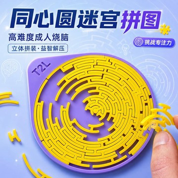 新上架👉同心圓迷宮拼圖立體拼裝成人燒腦玩具高難度邏輯思維訓練交換禮物 送朋友禮物