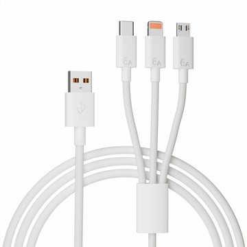 三合一6A超級快充數據線適用蘋果華為Type-c安卓120W充電線一拖三【北歐家居生活】