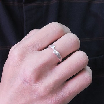 【客製化禮物】晝夜銀戒 白晝 情侶款男戒 刻字訂製純銀戒指