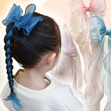 兒童公主髮夾 三層飄紗蝴蝶結 韓版兒童可愛髮夾 兒童髮飾 兒童髮夾 可愛兒童髮夾 兒童蝴蝶結髮夾 飄紗蝴蝶結