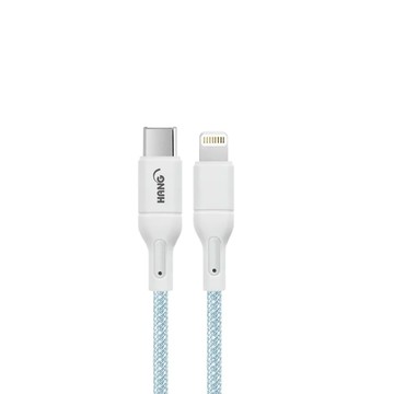 HANG R18 支援20W PD閃充 接口加固設計 高密度編織充電線 堅固耐用  2m  藍色  1條