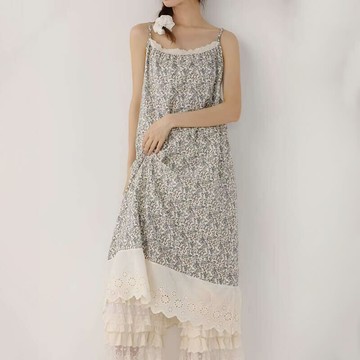 細肩帶背心碎花洋裝975682