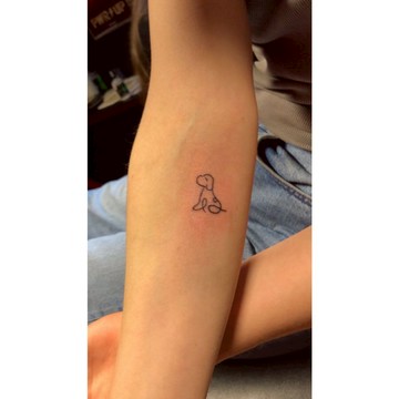 「線條狗勾」紋身貼紙 微刺青 輕紋身 IG 小紅書同款 超美 紋身貼 小清新 性感 抖音同款 寵物 狗狗 DIY 設計款