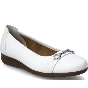 RIEKER WHITE CASUAL CLOSED BALLERINAS 白色女款鞋子