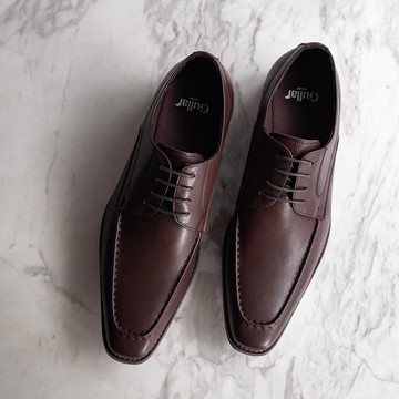 Gullar 裙飾典雅德比-素食皮鞋(紅咖)