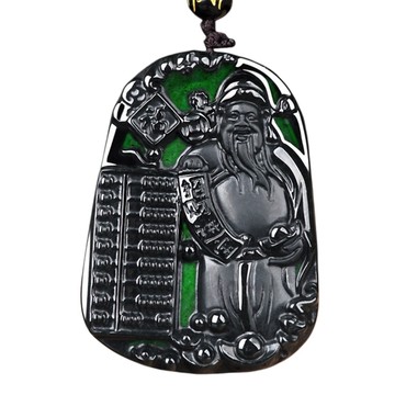 MoonDy 飾品 項鍊 墨翠項鍊 翡翠項鍊 財神項鍊 玉石項鍊 佛像項鍊 吊墜項鍊 掛件 招財納福 手串 396