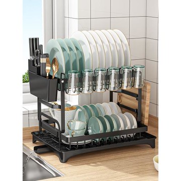 廚房置物架碗碟碗盤收納架瀝水架家用多功能放碗架碗筷收納盒碗柜