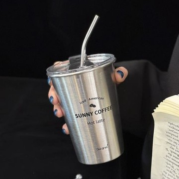 美式咖啡杯不銹鋼水杯防摔奶茶杯工業風帶蓋冰杯ins風食品級復古