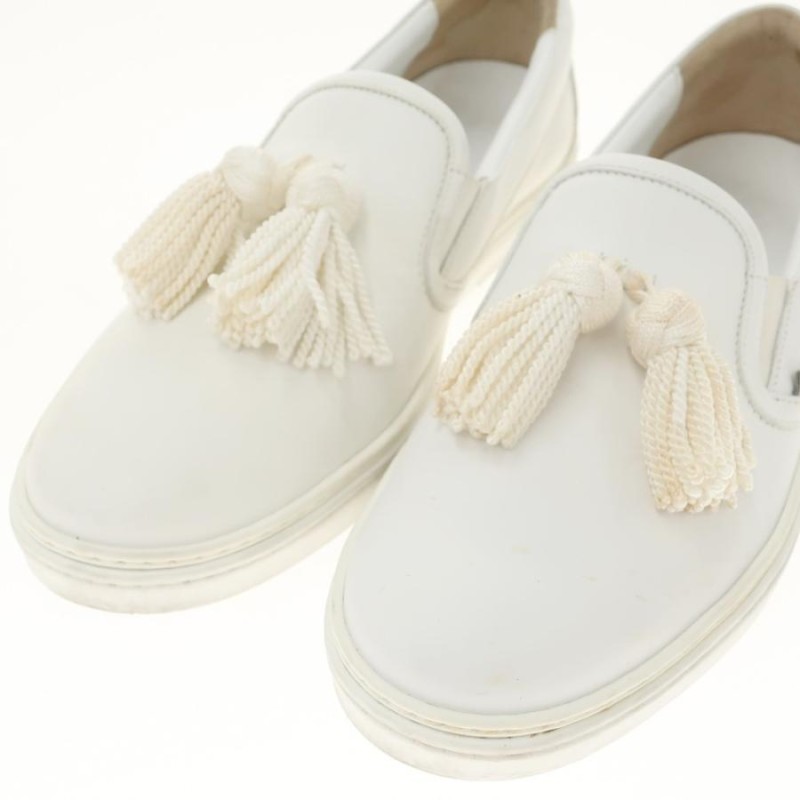 中古】ジミーチュウ JIMMY CHOO タッセル スリッポン スニーカー【WHT