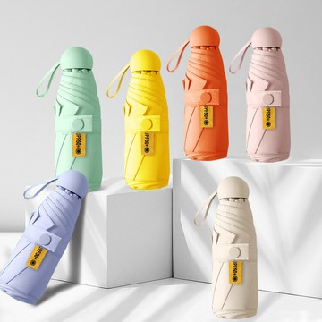 膠囊五折8骨黑膠折疊太陽傘防遮陽傘女禮品廣告傘定制