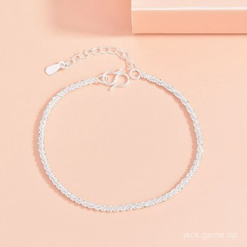 ❤隔日到貨❤ 手錬 純銀手錬 【撿漏銀】正品9999純銀手鏈女款小衆設計波光粼粼足銀可調節手飾