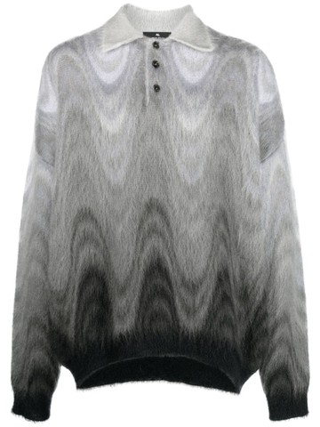 ETRO - abstract-print brushed-effect jumper - men - Mohair/Wool/Polyamide - M - Grey