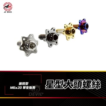 傑能 JZ 大牌螺絲 牌照螺絲 螺絲 星型螺絲 造型螺絲 大頭螺絲 M6x20 車牌螺絲 墊片螺絲 白鐵螺絲 機車螺絲
