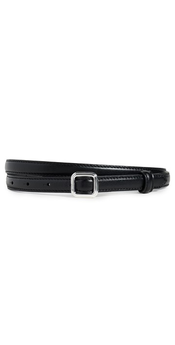 LIÉ STUDIO The Georgia Slim Belt Solid Black/Silver 85
