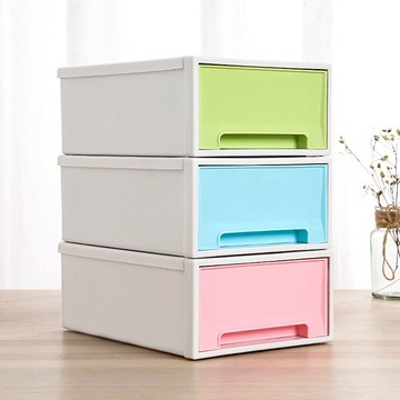 家用塑料加厚收納箱可疊加抽屜式衣柜內衣收納盒整理箱衣服儲物箱1入