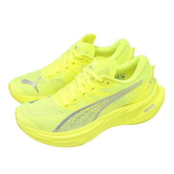 Puma 慢跑鞋 Deviate Nitro 3 Wns 女鞋 黃 銀 氮氣中底 碳板 輕量 運動鞋 309708-12