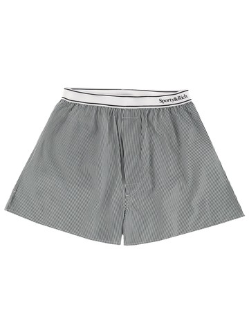 sporty & rich striped logo shorts