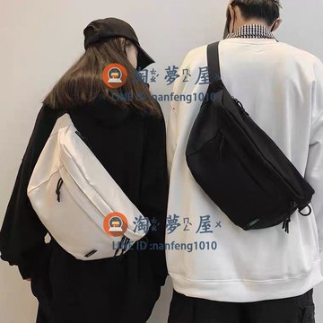 男生側背包簡約斜挎包大容量男士運動款男包休閒日系單肩包男純色背包女【淘夢屋】