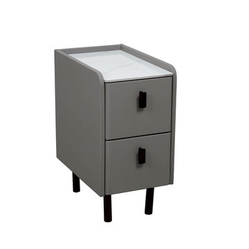 宇墨淺灰色岩板床頭櫃(單)