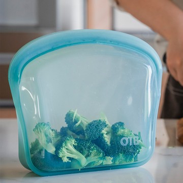 OTB｜3D鉑金矽膠保鮮袋1800ml 海浪藍